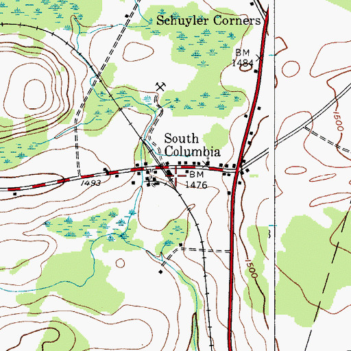 Topographic Map of South Columbia, NY