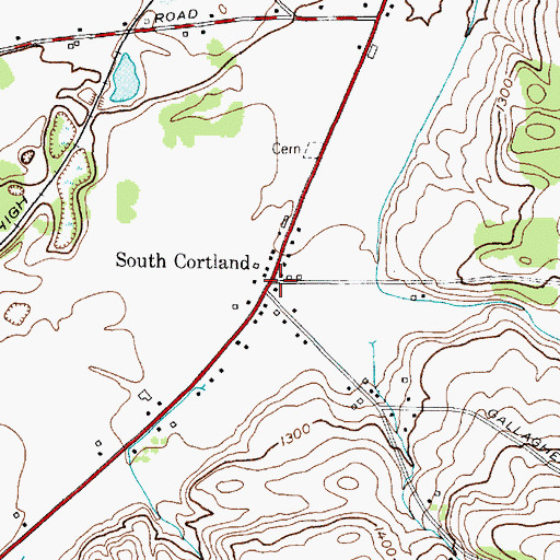Topographic Map of South Cortland, NY