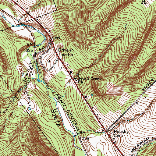 Topographic Map of South Creek Evangelical Church, NY