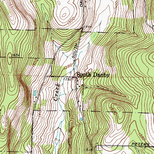 Topographic Map of South Danby, NY