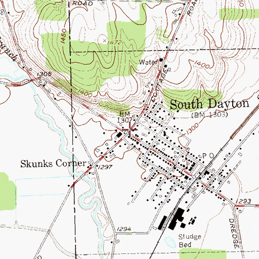 Topographic Map of South Dayton, NY