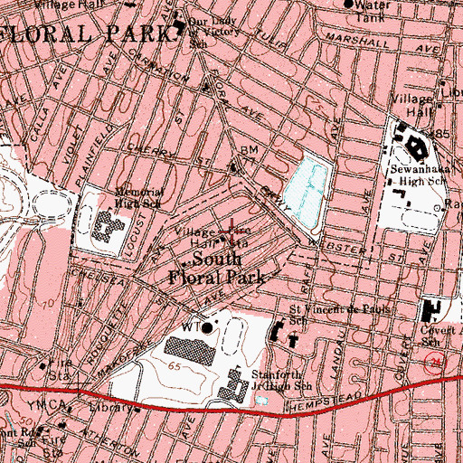 Topographic Map of South Floral Park, NY