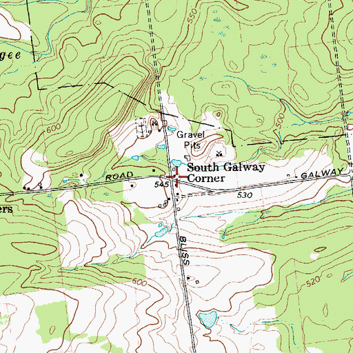 Topographic Map of South Galway Corner, NY