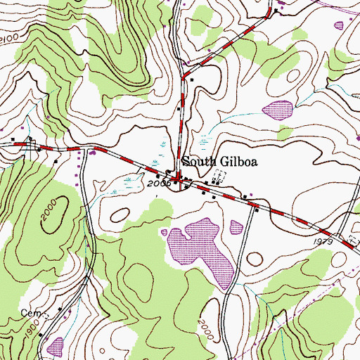 Topographic Map of South Gilboa, NY