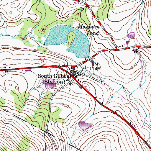 Topographic Map of South Gilboa Station, NY