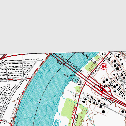 Topographic Map of South Grand Island Bridge, NY
