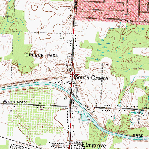 Topographic Map of South Greece, NY