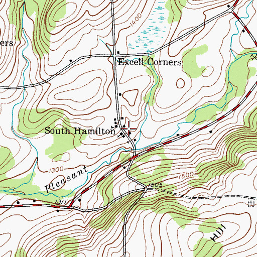 Topographic Map of South Hamilton, NY