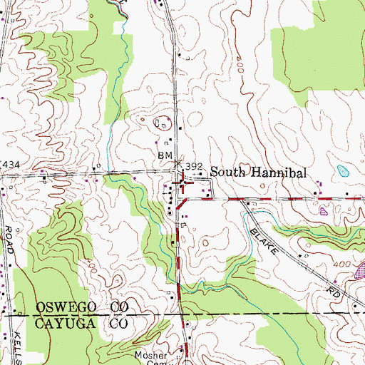 Topographic Map of South Hannibal, NY