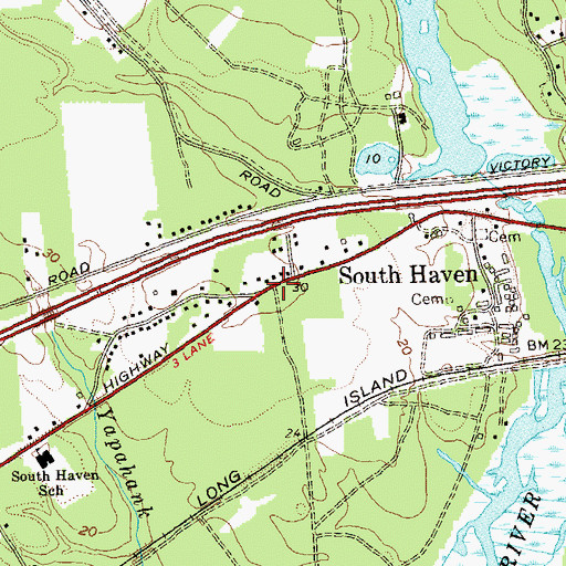 Topographic Map of South Haven, NY