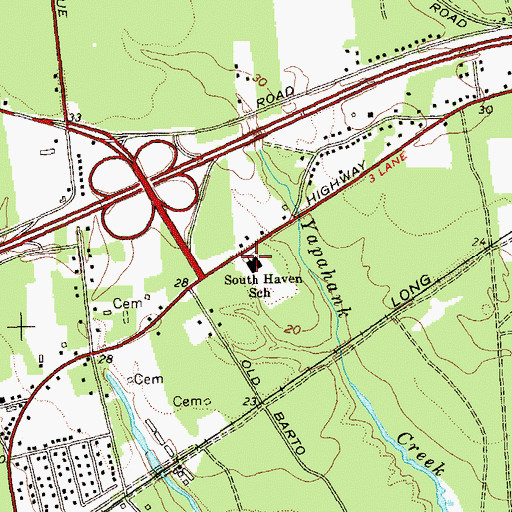 Topographic Map of South Haven School, NY