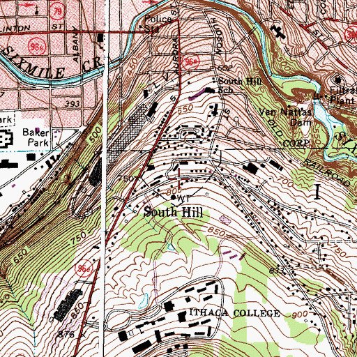 Topographic Map of South Hill, NY