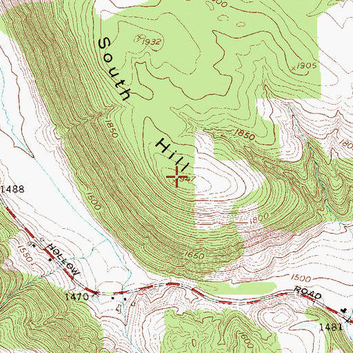 Topographic Map of South Hill, NY