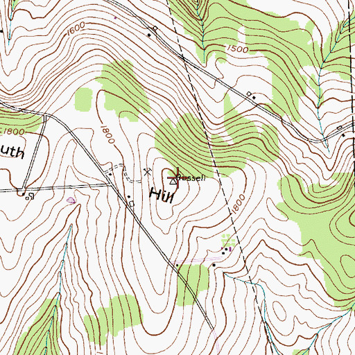 Topographic Map of South Hill, NY