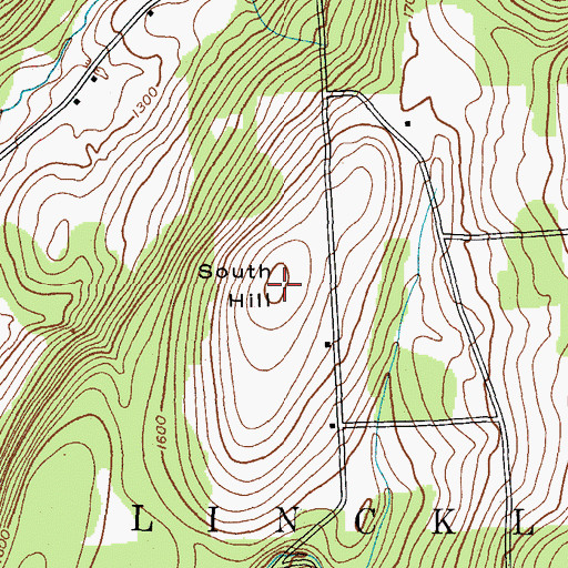 Topographic Map of South Hill, NY