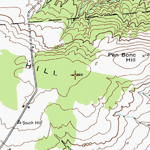 Topographic Map of South Hill, NY