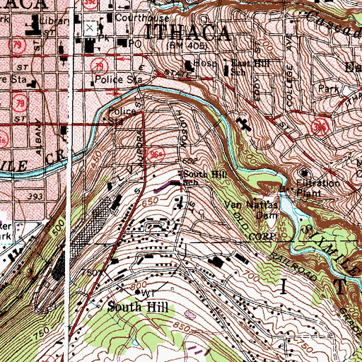 Topographic Map of South Hill School, NY