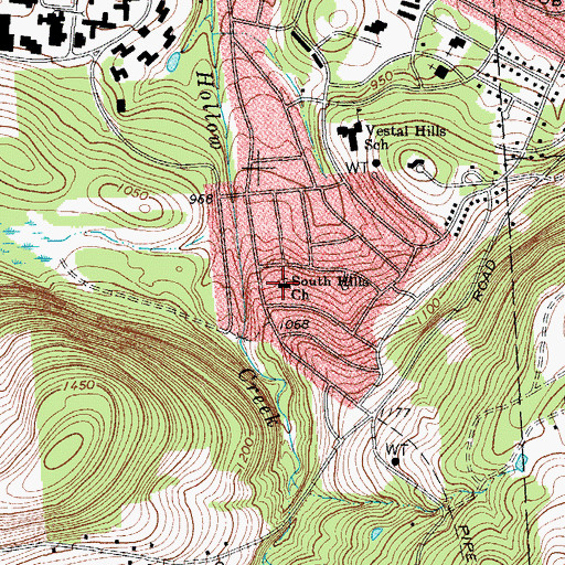 Topographic Map of South Hills Church, NY