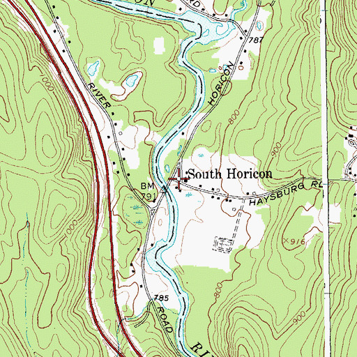Topographic Map of South Horicon, NY