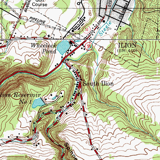 Topographic Map of South Ilion, NY