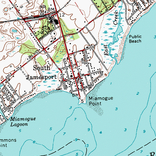 Topographic Map of South Jamesport, NY
