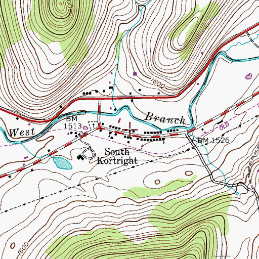 Topographic Map of South Kortright, NY