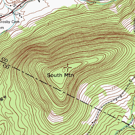 Topographic Map of South Mountain, NY