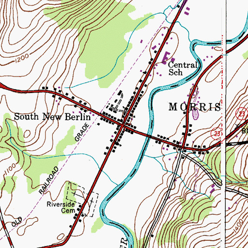 Topographic Map of South New Berlin, NY