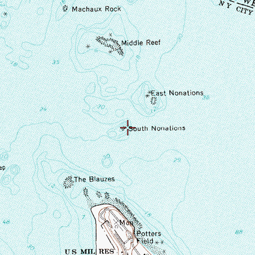 Topographic Map of South Nonations, NY