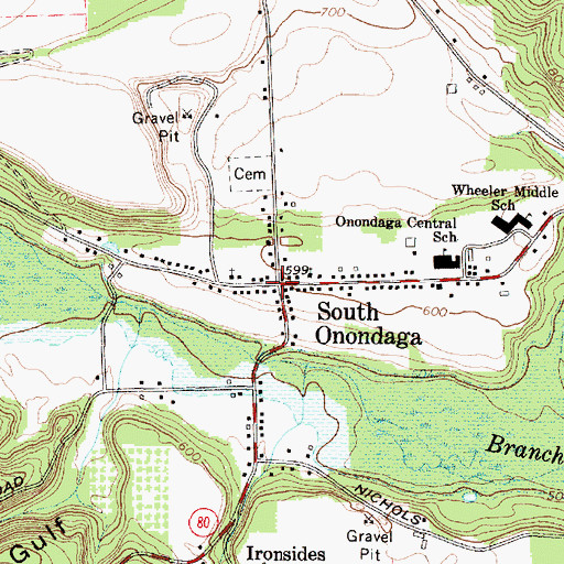 Topographic Map of South Onondaga, NY