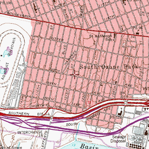 Topographic Map of South Ozone Park, NY