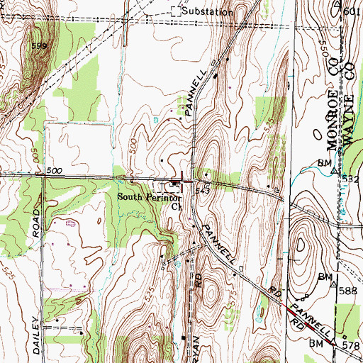 Topographic Map of South Perinton Church, NY
