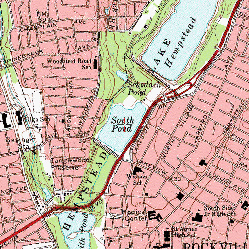 Topographic Map of South Pond, NY