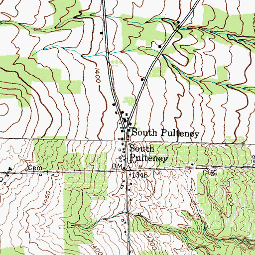 Topographic Map of South Pulteney, NY