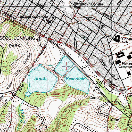 Topographic Map of South Reservoir, NY