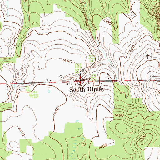 Topographic Map of South Ripley, NY