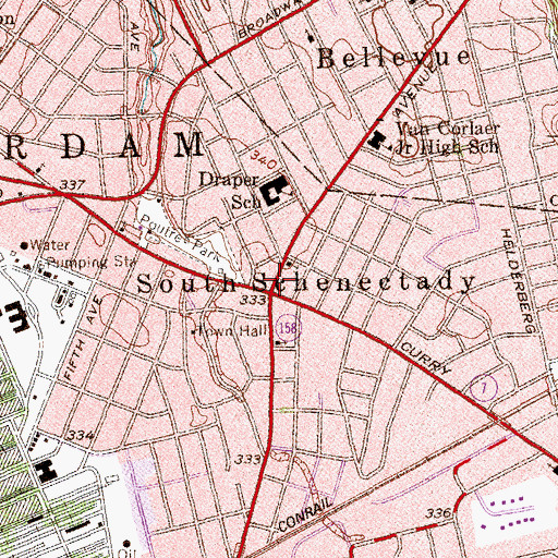 Topographic Map of South Schenectady, NY