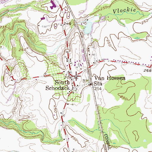 Topographic Map of South Schodack, NY