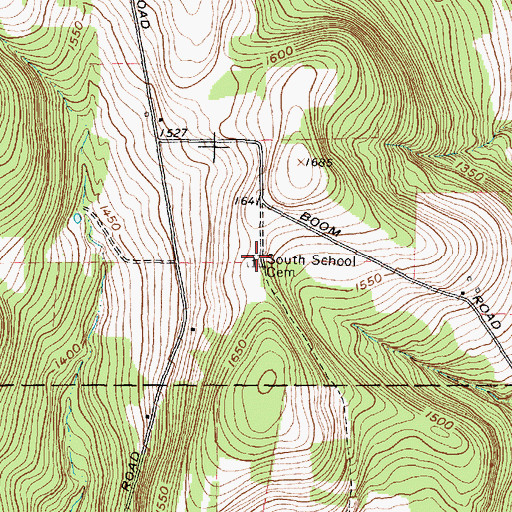 Topographic Map of South School Cemetery, NY