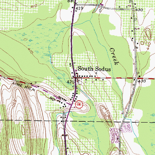 Topographic Map of South Sodus, NY