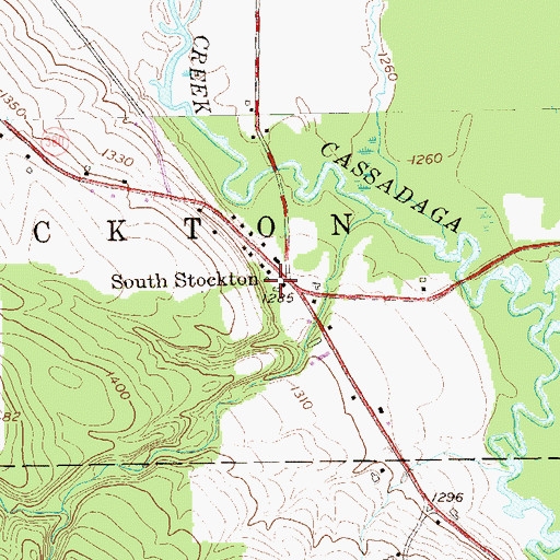 Topographic Map of South Stockton, NY