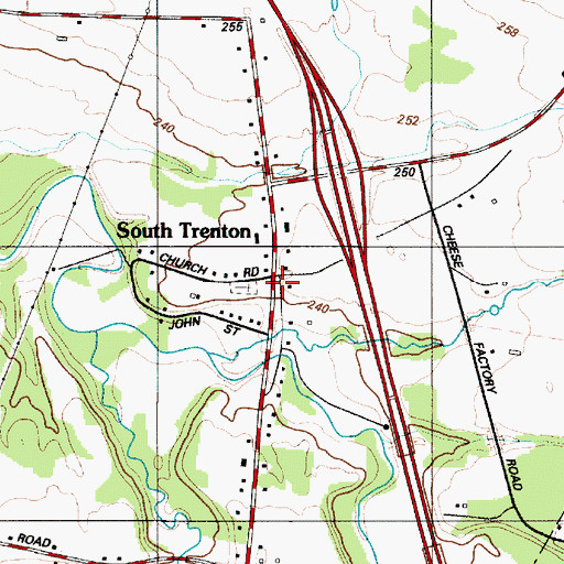 Topographic Map of South Trenton, NY