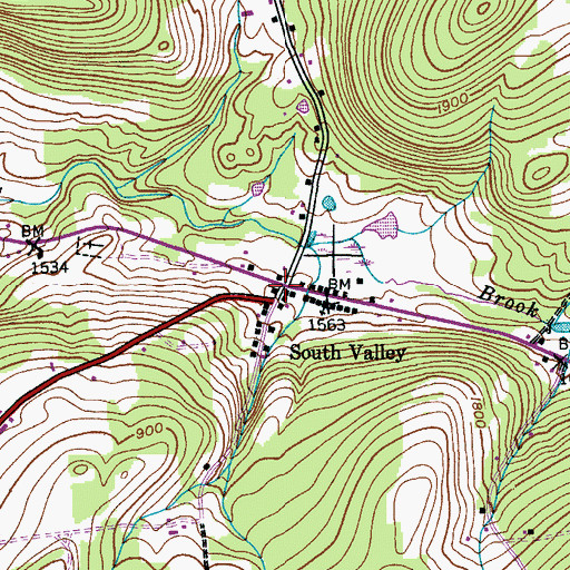Topographic Map of South Valley, NY