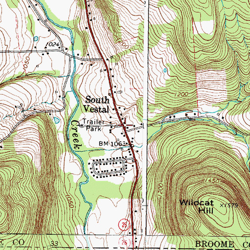 Topographic Map of South Vestal, NY