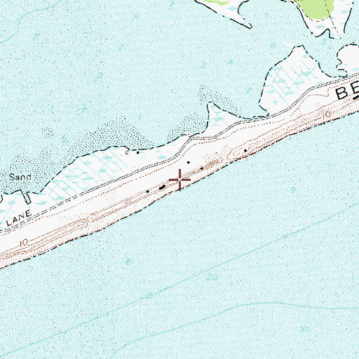 Topographic Map of Southampton Beach, NY