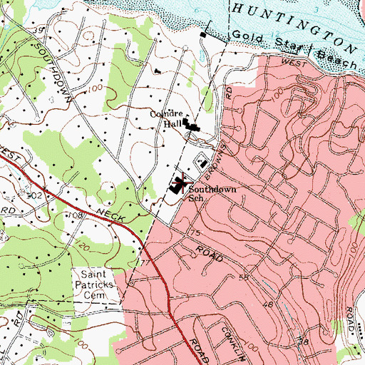 Topographic Map of Southdown Primary School, NY