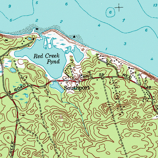Topographic Map of Southport, NY