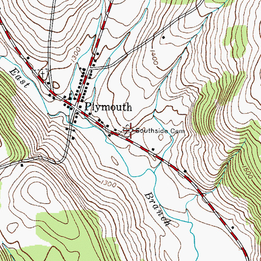 Topographic Map of Southside Cemetery, NY