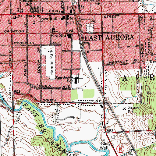 Topographic Map of Southside School, NY