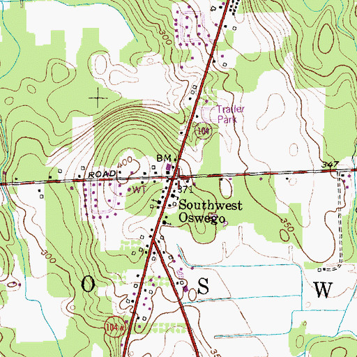 Topographic Map of Southwest Oswego, NY